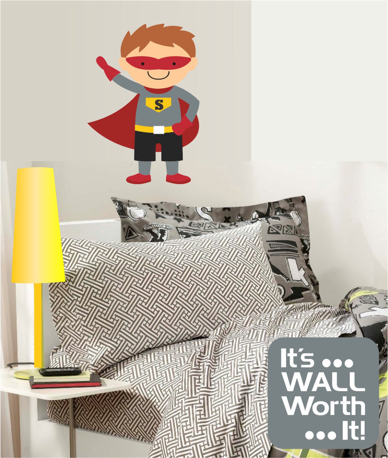 Superhero Vinyl Wall Decal Boy's Bedroom Wall Decal Etsy