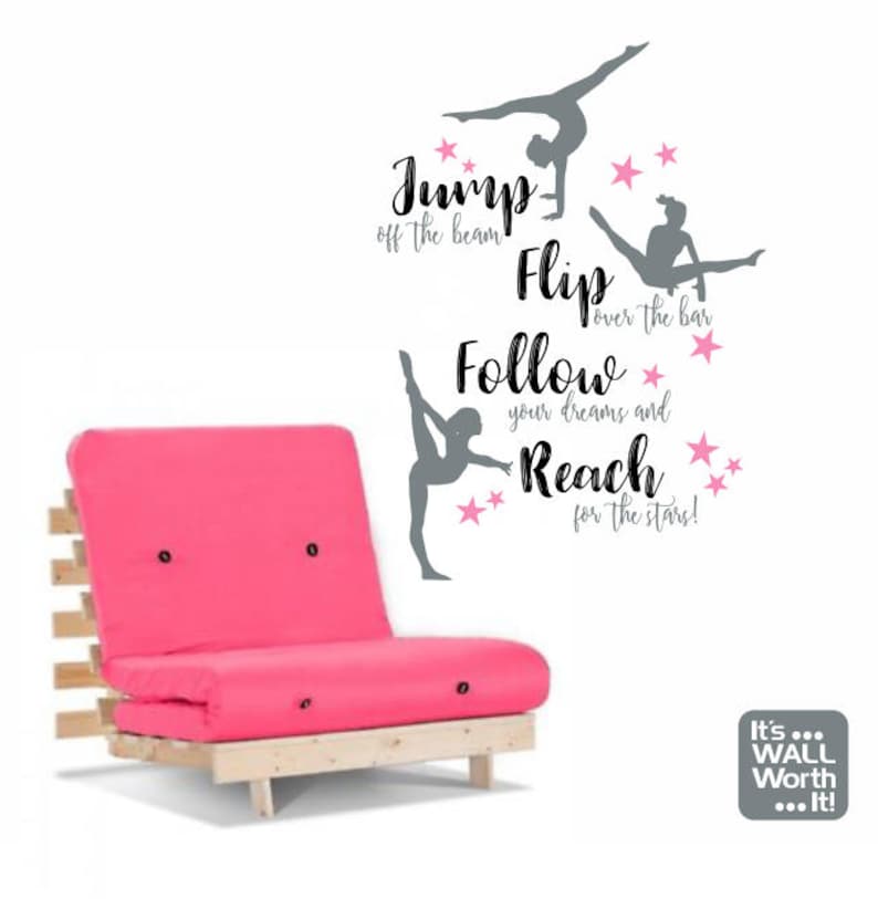 Gymnastics Vinyl Wall Decal Girl's Room Wall Sticker Etsy