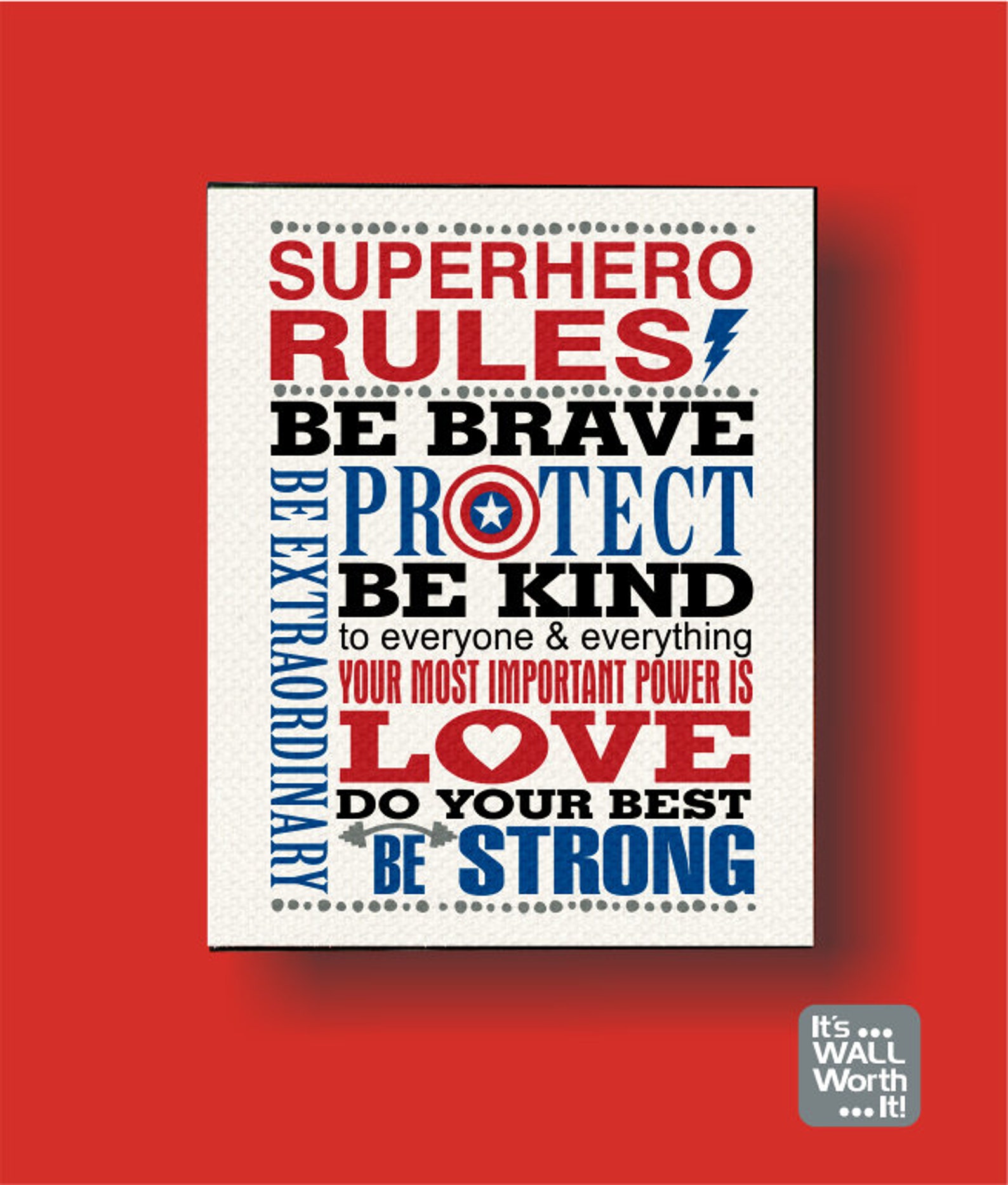 Superhero Rules Canvas Print Kid's Canvas Subway Art Etsy