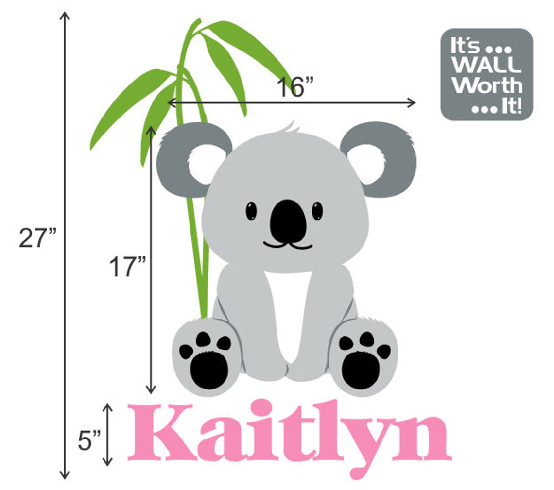 Koala Bear with Custom Name Vinyl Wall Decal Nursery or Etsy