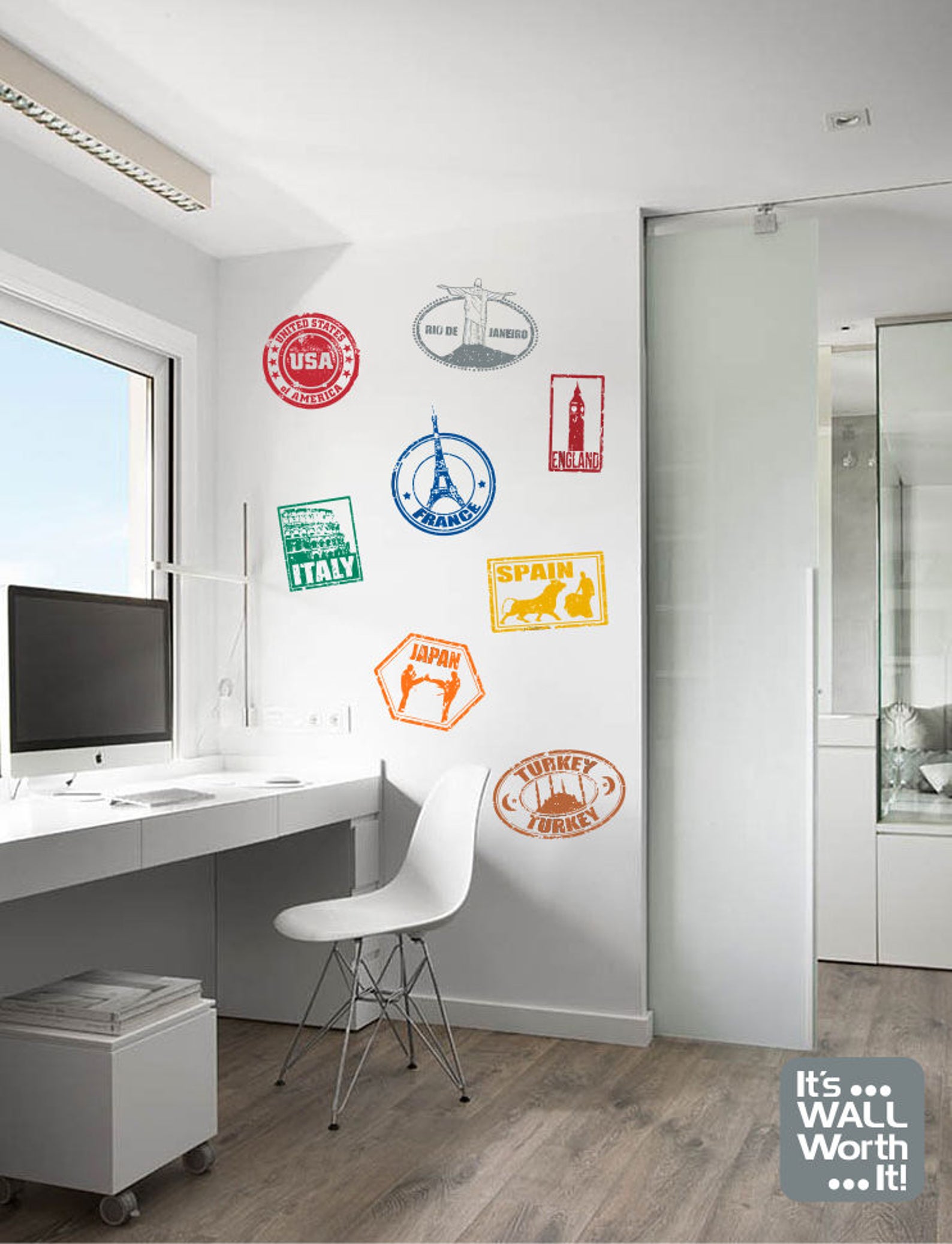Travel Vinyl Wall Decals stamp Decals Etsy