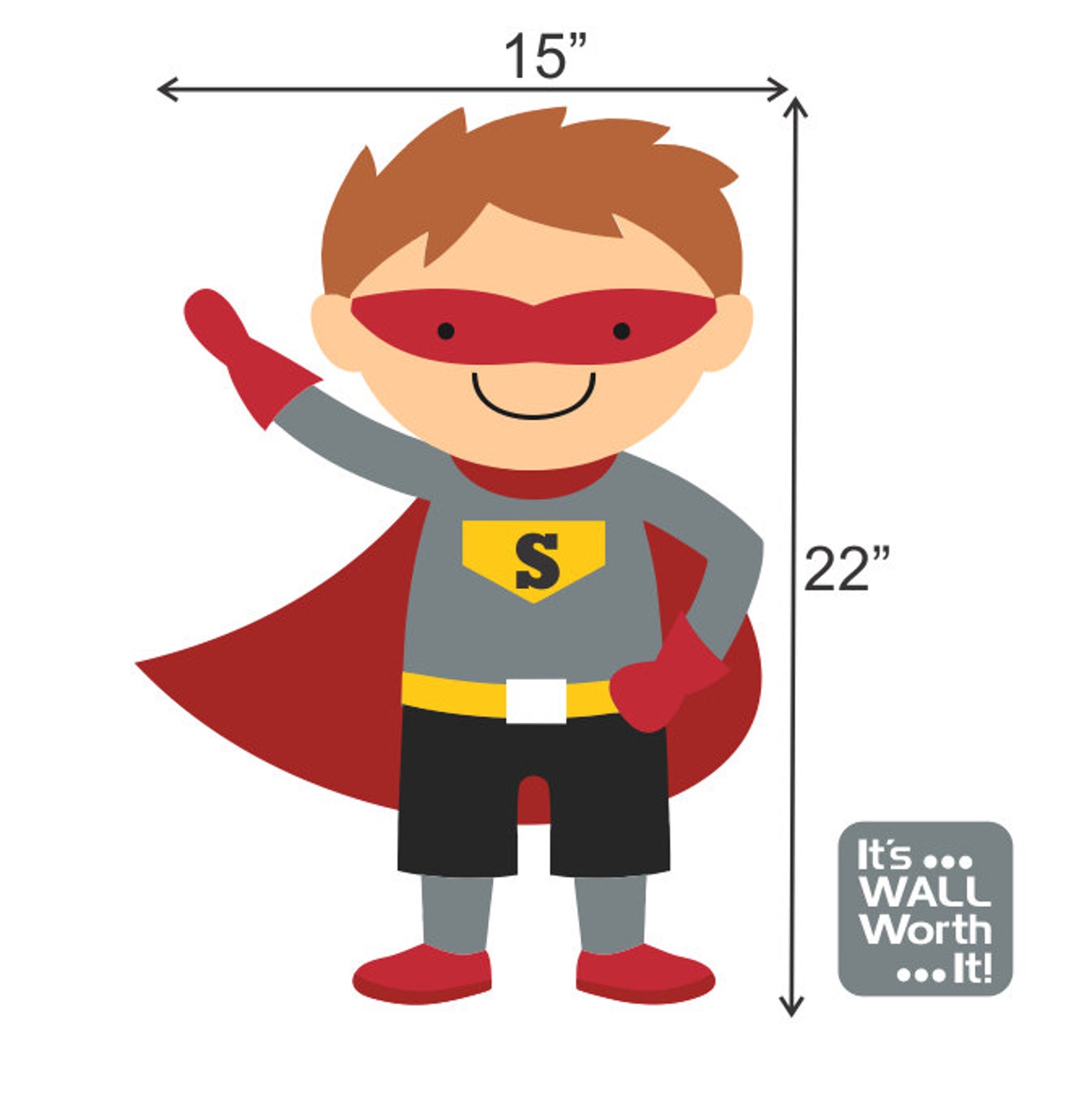 Superhero Vinyl Wall Decal Boy's Bedroom Wall Decal Etsy