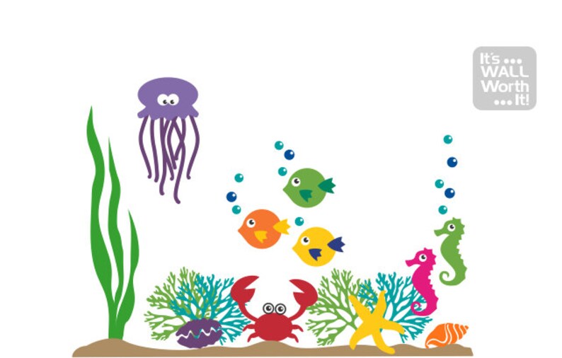 Giant Under the Sea Vinyl Wall Decal Children's Bedroom Etsy