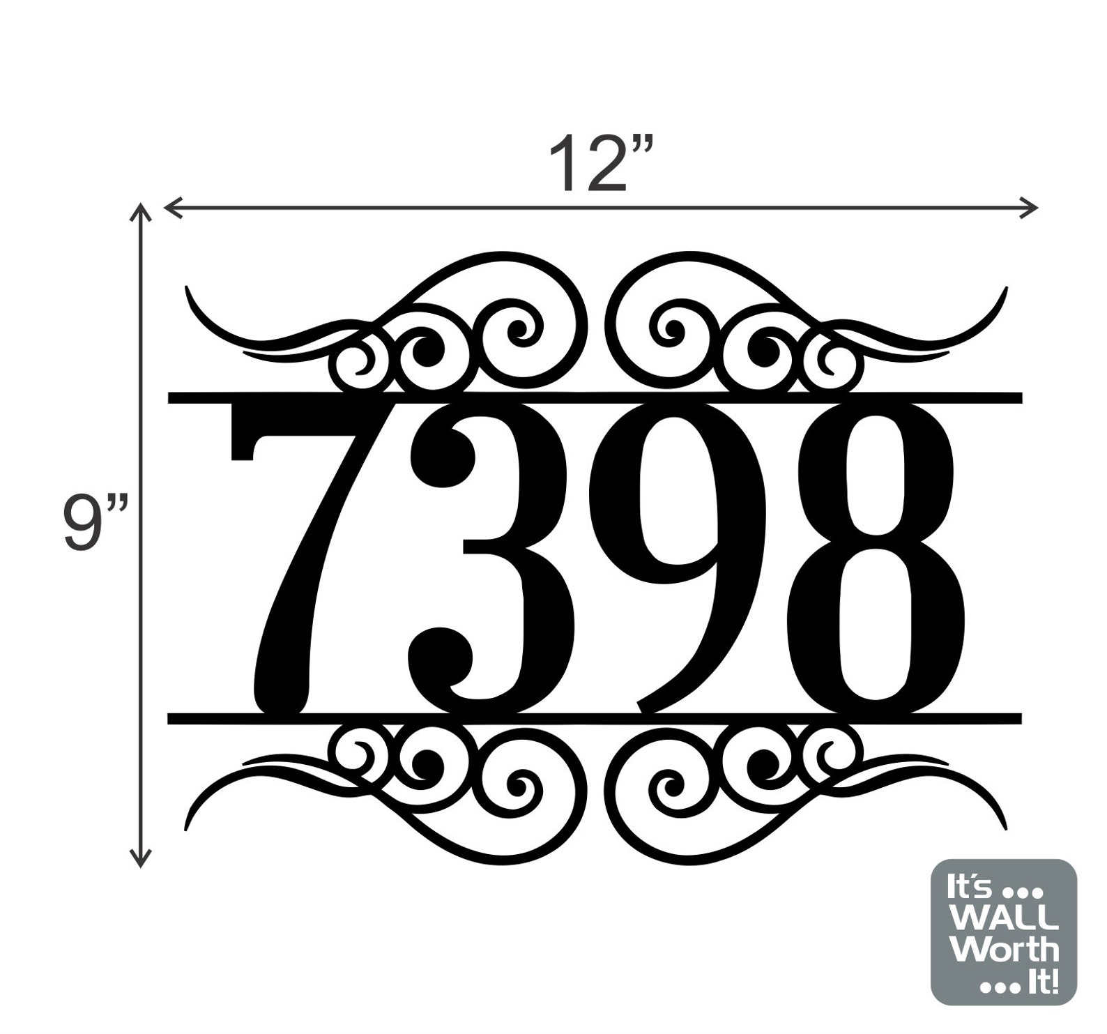 Address Swirl Vinyl Door Decal Door Address Decal Etsy