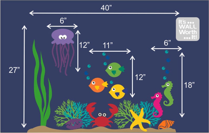 Giant Under the Sea Vinyl Wall Decal Children's Bedroom Etsy