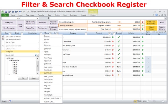 excel budget spreadsheet template and checkbook register software budgeting software personal finance spreadsheet digital download checkbook register template excel