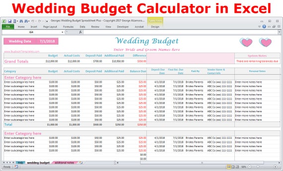 wedding budget planner