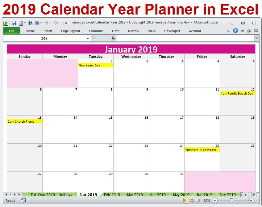 casual-2019-calendar-in-excel-spreadsheet-format-monthly-financial-budget-template