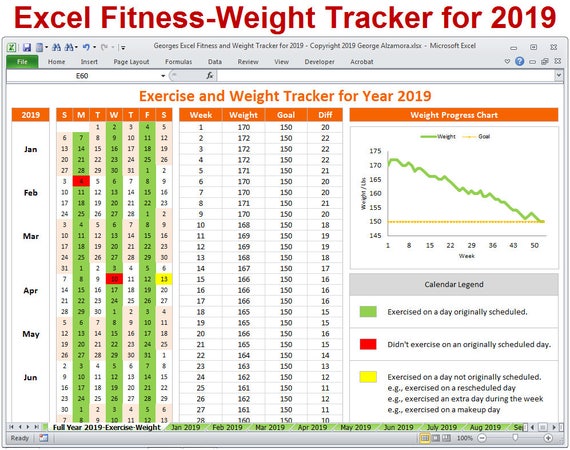 Downloadable Workout Calendar Template Excel