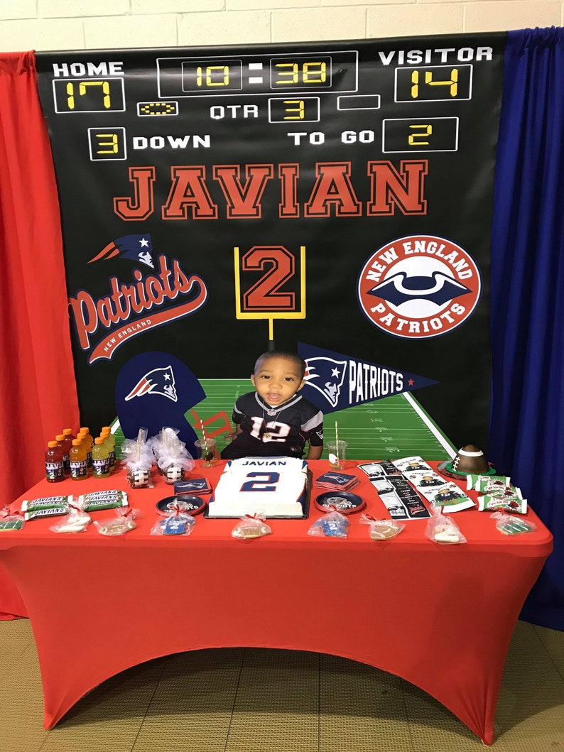 Step and Repeat Backdrop- Photo Session Football Tom Brady Football team Birthday Photo Booth Backdrop New England Patriots