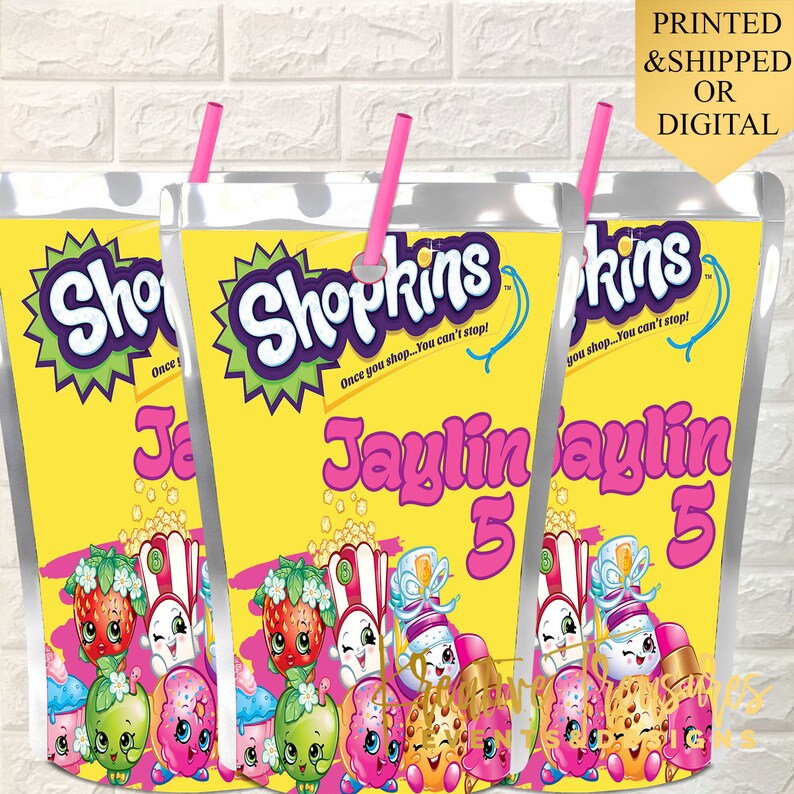 Personalized SHOPKINS Printable DIY Capri Sun Labels, Printable ...