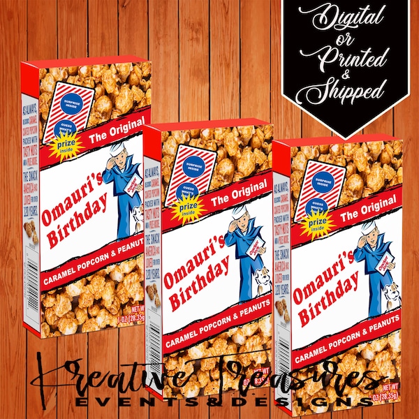 Cracker Jack Labels or Treats - Baseball Party - Circus Party - Crack Jacks -Personalized Crack Jacks - Digital -Sticker -Printable -Printed