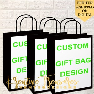 Custom Gift Bags - Custom Birthday Gift Bags - Party Favor Bags- Gift Bags - Chip Bag - Printable -Printed -Gift Bag Label