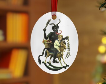 Intricate Krampus Holiday Ornament - A Must-Have from Our Krampus-themed Collection - Metal Ornament