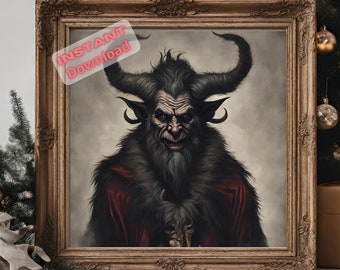 Krampus Gothic Art Print - Printable Instant Download Krampus Collection