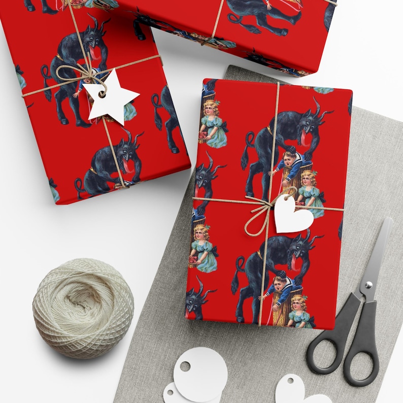 Krampus Wrapping Paper - Dark Gift Wrap for the Holidays image 3