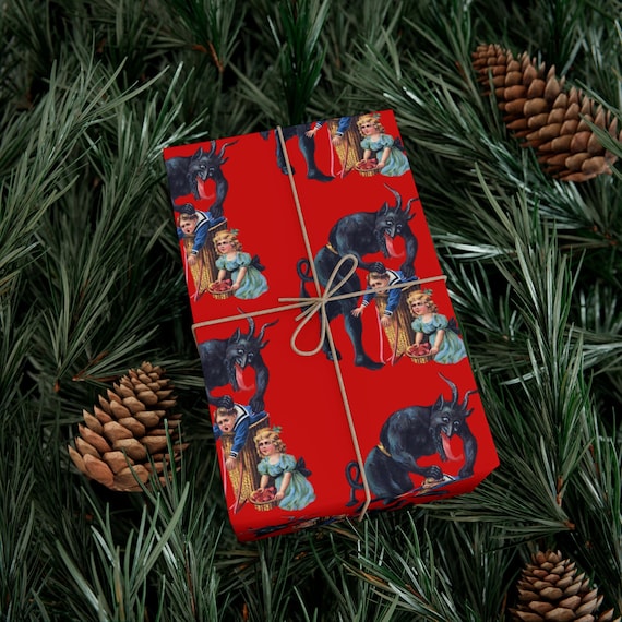 Krampus Wrapping Paper - Dark Gift Wrap for the Holidays