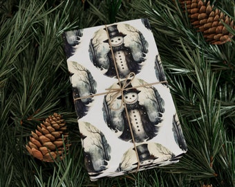 Gothic Snowman Wrapping Paper Collection - Dark Christmas