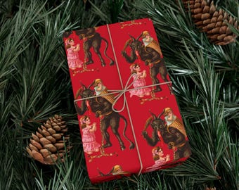 Dark Christmas Gift Wrap: Krampus-Inspired Wrapping Paper
