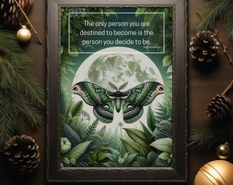 Impression d'art papillon lunaire enchanté : décor Dark Academia