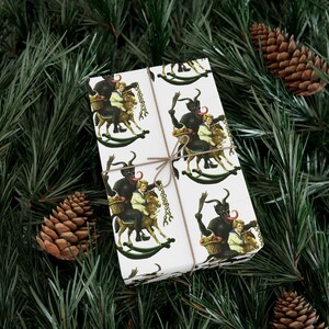 Krampus Holiday Wrapping Paper - Unique Dark Christmas Gift Wrap