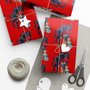Krampus Wrapping Paper - Dark Gift Wrap for the Holidays image 4