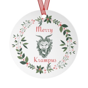 Merry Krampus Christmas Metal Ornaments