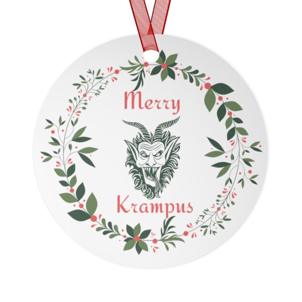 Merry Krampus Christmas Metal Ornaments