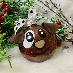 Puppy Dog Ornament Shatterproof Glitter Ornament Christmas Tree Decoration