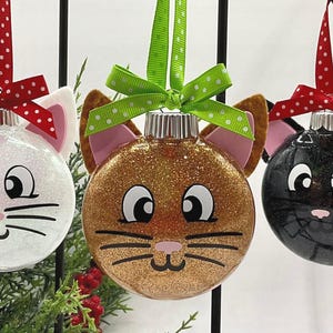 Glitter Kitty Christmas Ornament: Shatterproof Cat Ornament