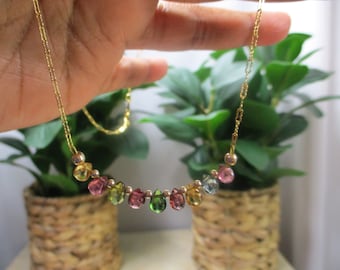 Dainty Tourmaline Drop Necklace