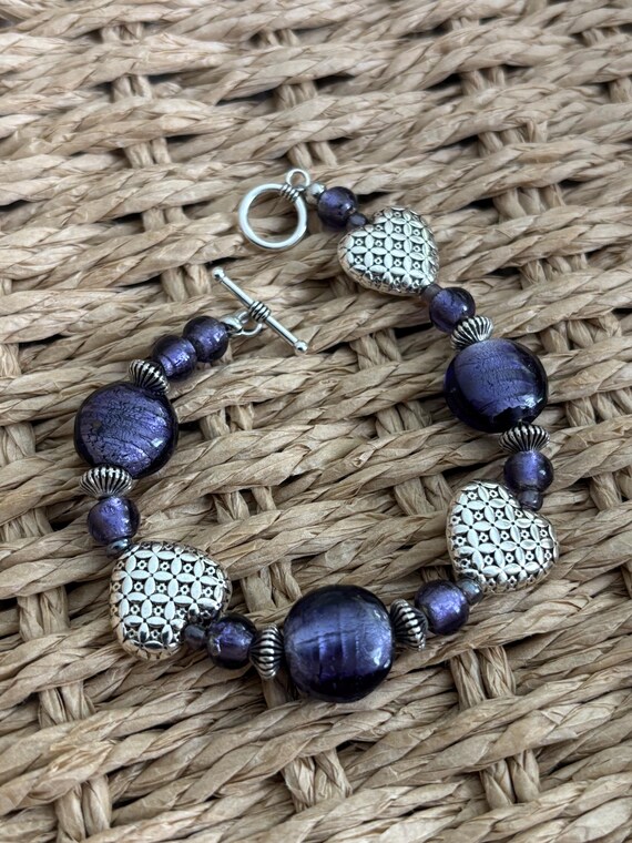 Handmade Bracelet, Purple Bracelet, Gift For Mom, Gift For Friend, Gift For Teacher, Gift for Grandmother