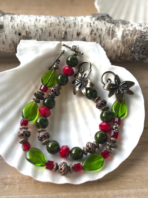 Handmade Set of Nature Inspired Bracelets, Gift for Her, Gift for Friend, Gift for Grandma, Gift for Mom