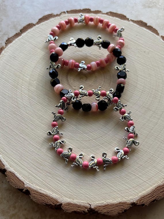 Handmade Flamingo Bracelet Set