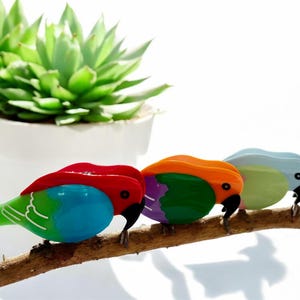 Parrot Hair Clip Set of 3 / Parrot / Hair Accessories / Gift For Her / Bird Lover Gift Set / Colorful Birds / Colorful Parrots / Cute Gift