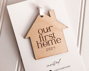 Our First Home | Modern Christmas Ornaments | Wood Ornament | Minimalist Scandinavian