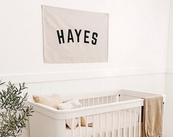 Custom Canvas Name Banner | Custom Canvas Wall Hanging | Sign Wall Decoration | Custom Flag Nursery | Personalized Canvas Name Banner