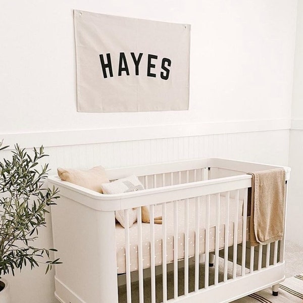 Custom Canvas Name Banner | Custom Canvas Wall Hanging | Sign Wall Decoration | Custom Flag Nursery | Personalized Canvas Name Banner