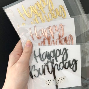Happy Birthday | Modern Acrylic Cake Topper Personalized Cake Decoration