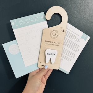 Titular de la puerta del hada de los dientes / Caja personalizada del hada de los dientes / Nota personalizada del hada de los dientes