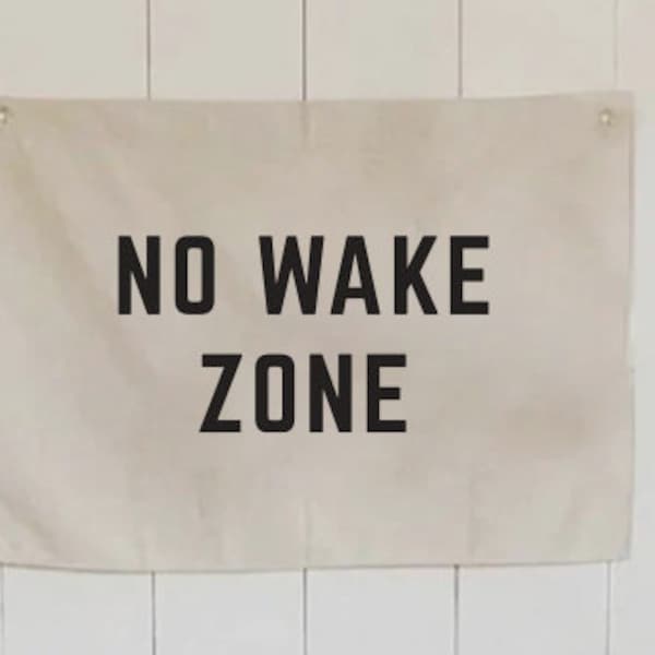 No Wake Zone | Custom Name Banner | Custom Canvas Wall Hanging | Wall Decoration | Custom Flag