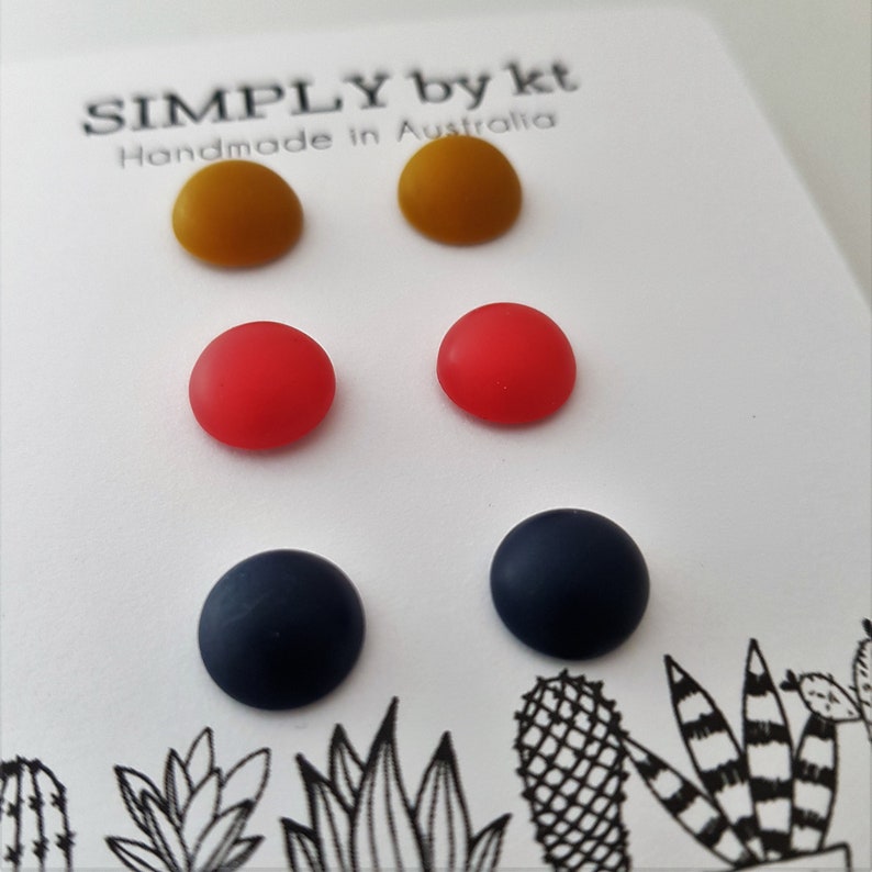 10mm Handmade Polymer Clay Stud Earrings