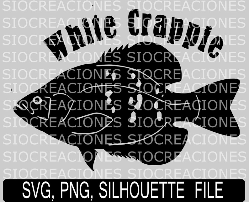 Download White Crappie Fish. Svg Png and Silhouette File | Etsy