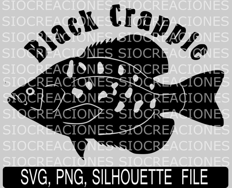 Download Black Crappie Fish. Svg Png and Silhouette File | Etsy