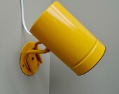 Swedish Gnosjö Konstsmide marked yellow wall sconce spot light lamp beer can chick design adjustable 1980s vintage mid century Scandinavian