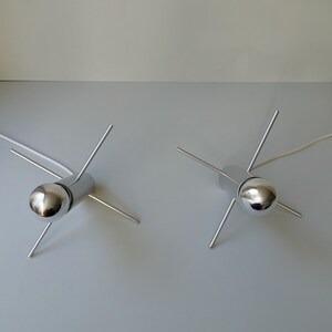 Great condition pair set of 2 Raak Amsterdam Krekel Otto Wasch adjustable aluminium silver table lamps desk lights Dutch design mid century image 5