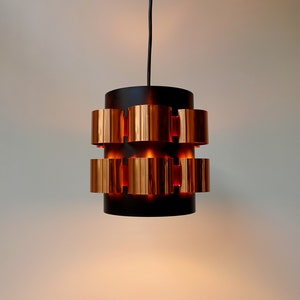 Werner Schou Coronell Elektro Danish design copper and black metal 1970s pendant hanging lamp light mid century modern seventies
