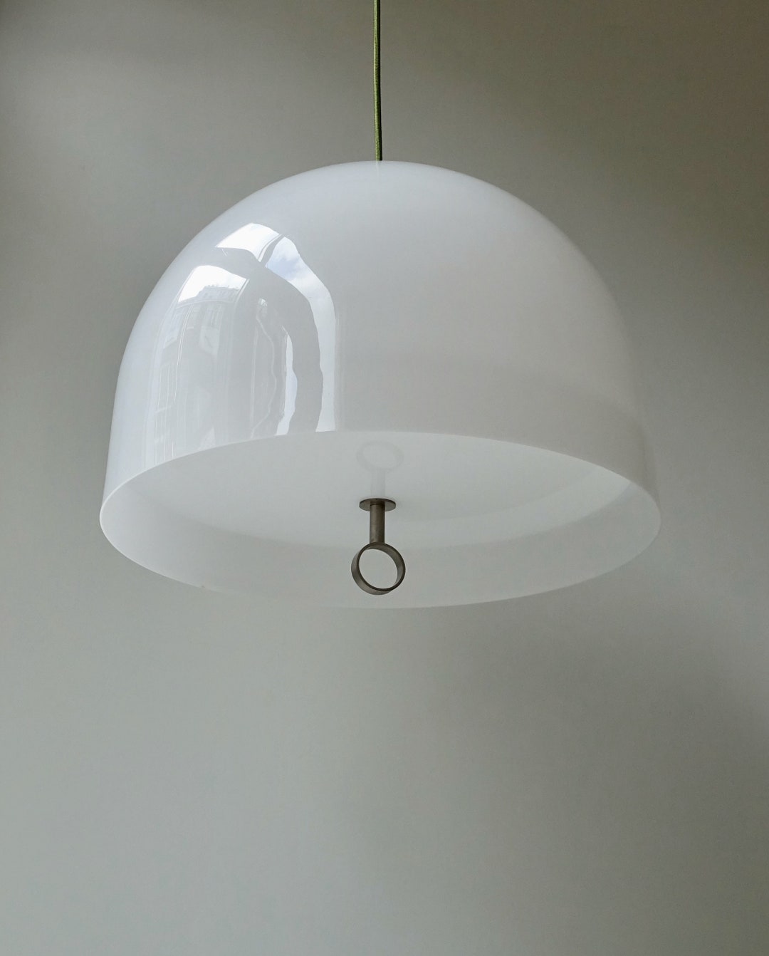 Vintage XL Dome Shaped White Acrylic Glass Lucite Plexiglas Plastic