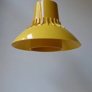 Svend Middelboe Nordisk Solar Nord-Lys large yellow plastic pendant light Denmark hanging lamp mid century modern pop art funky seventies