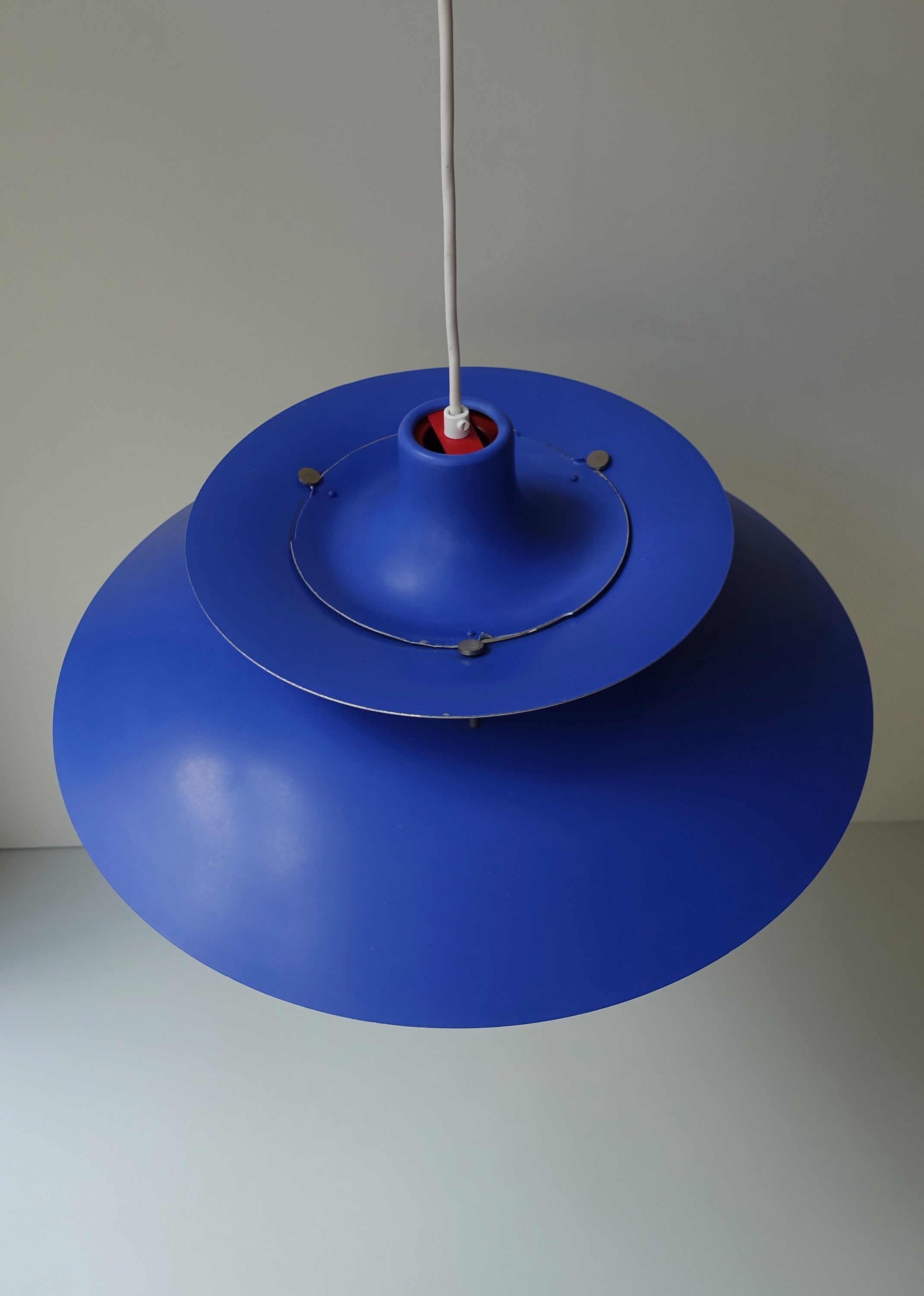 Rare First Edition Vintage Blue PH 5 Hanging Pendant Light Lamp